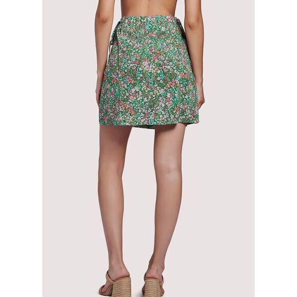 LOST & WONDER Big Sur Crop Top & mini Skirt Set  - GREEN FLORAL size S NWOT$159 - Picture 4 of 8